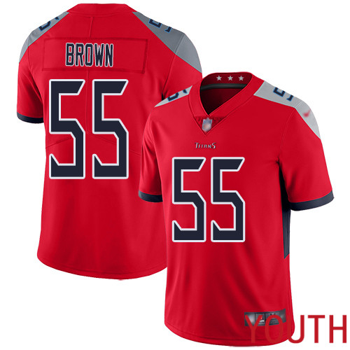 Tennessee Titans Limited Red Youth Jayon Brown Jersey NFL Football #55 Inverted Legend